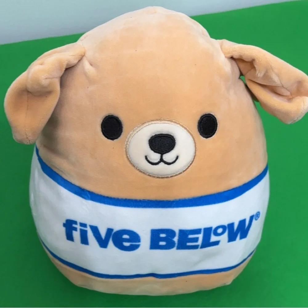 Squishmallows Spencer Tan and White Stuffed Dog with Floppy Ears 5below